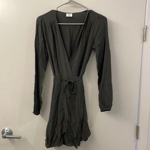 Hunter green Wilfred wrap dress